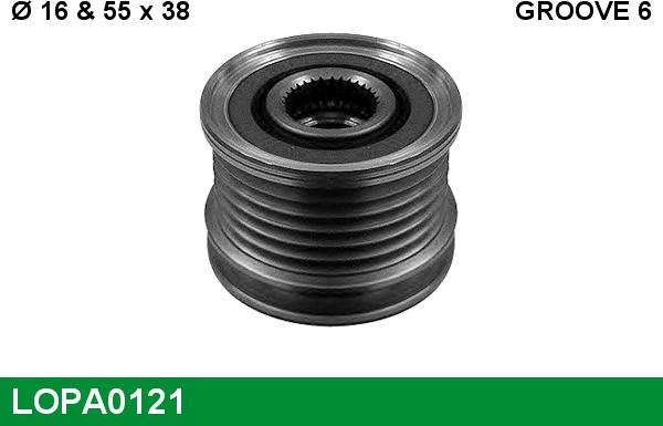 LUCAS LOPA0121 - Piedziņas skriemelis, Ģenerators www.autospares.lv