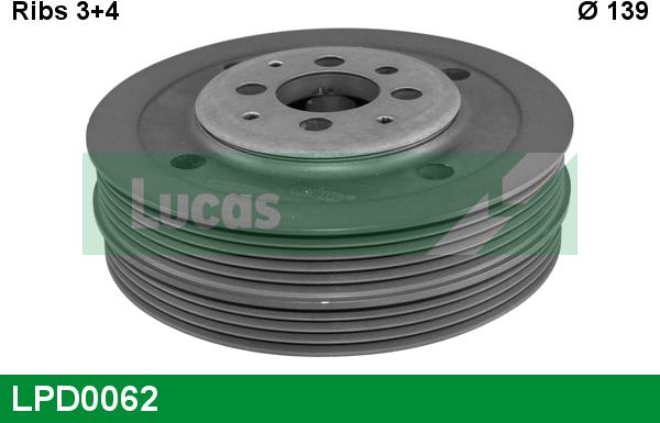 LUCAS LPD0062 - Шкив коленчатого вала www.autospares.lv