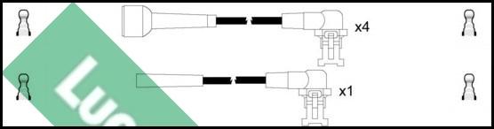 LUCAS LUC4100 - Augstsprieguma vadu komplekts www.autospares.lv