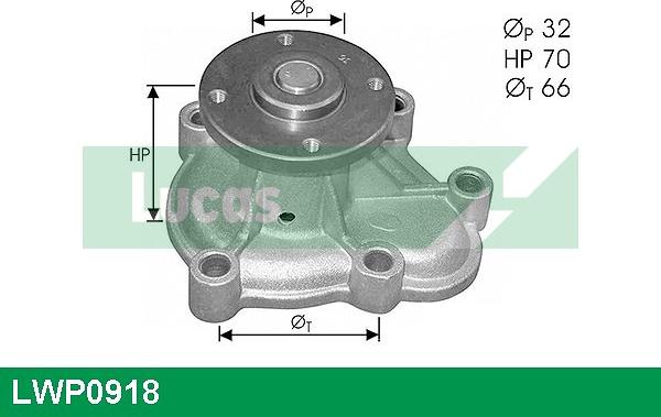 LUCAS LWP0918 - Ūdenssūknis autospares.lv