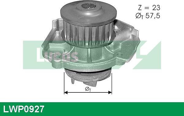 LUCAS LWP0927 - Ūdenssūknis www.autospares.lv