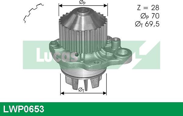 LUCAS LWP0653 - Ūdenssūknis www.autospares.lv