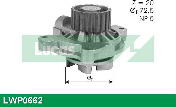 LUCAS LWP0662 - Водяной насос www.autospares.lv