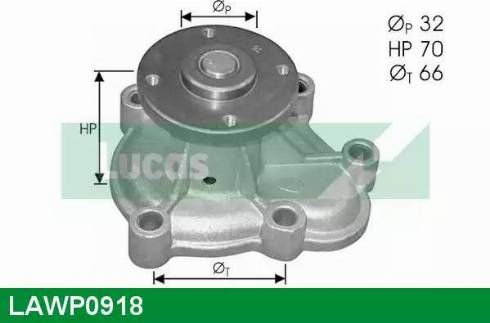 Lucas Engine Drive LAWP0918 - Ūdenssūknis autospares.lv