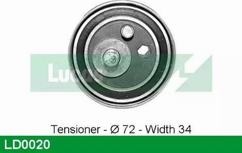 Lucas Engine Drive LD0020 - Spriegotājrullītis, Gāzu sadales mehānisma piedziņas siksna www.autospares.lv