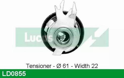 Lucas Engine Drive LD0855 - Spriegotājrullītis, Gāzu sadales mehānisma piedziņas siksna www.autospares.lv