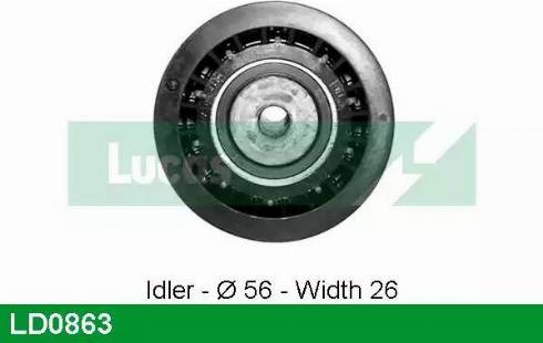 Lucas Engine Drive LD0863 - Spriegotājrullītis, Gāzu sadales mehānisma piedziņas siksna autospares.lv