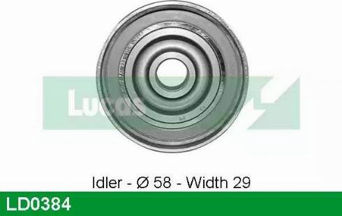 Lucas Engine Drive LD0384 - Spriegotājrullītis, Gāzu sadales mehānisma piedziņas siksna autospares.lv