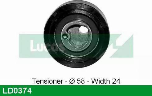 Lucas Engine Drive LD0374 - Натяжной ролик, зубчатый ремень ГРМ www.autospares.lv