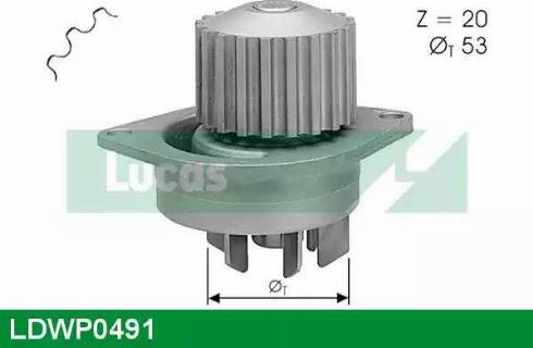 Lucas Engine Drive LDWP0491 - Водяной насос www.autospares.lv