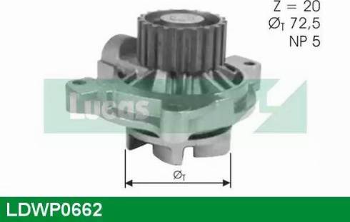 Lucas Engine Drive LDWP0662 - Ūdenssūknis www.autospares.lv