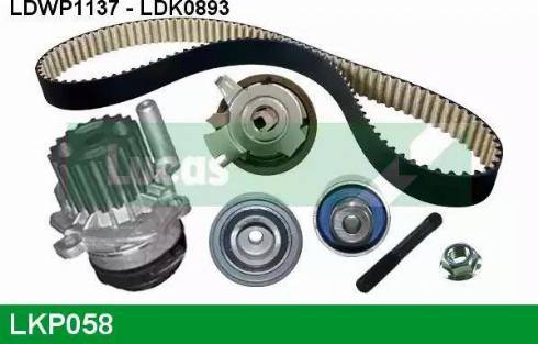 Lucas Engine Drive LKP058 - Водяной насос + комплект зубчатого ремня ГРМ www.autospares.lv