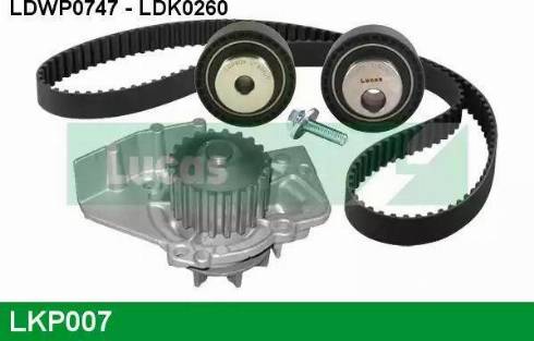 Lucas Engine Drive LKP007 - Water Pump & Timing Belt Set www.autospares.lv