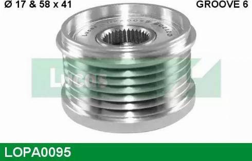 Lucas Engine Drive LOPA0095 - Шкив генератора, муфта www.autospares.lv