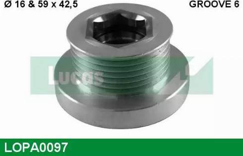 Lucas Engine Drive LOPA0097 - Шкив генератора, муфта www.autospares.lv