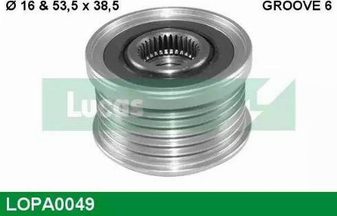 Lucas Engine Drive LOPA0049 - Pulley, alternator, freewheel clutch www.autospares.lv