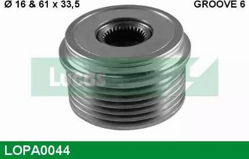 Lucas Engine Drive LOPA0044 - Piedziņas skriemelis, Ģenerators autospares.lv