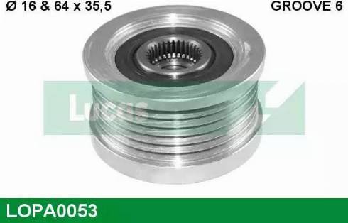 Lucas Engine Drive LOPA0053 - Шкив генератора, муфта www.autospares.lv