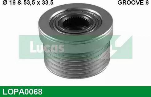 Lucas Engine Drive LOPA0068 - Piedziņas skriemelis, Ģenerators autospares.lv