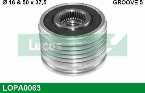 Lucas Engine Drive LOPA0063 - Шкив генератора, муфта www.autospares.lv