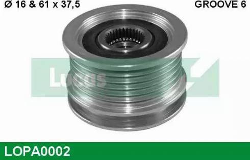 Lucas Engine Drive LOPA0002 - Pulley, alternator, freewheel clutch www.autospares.lv