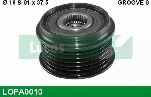 Lucas Engine Drive LOPA0010 - Piedziņas skriemelis, Ģenerators www.autospares.lv