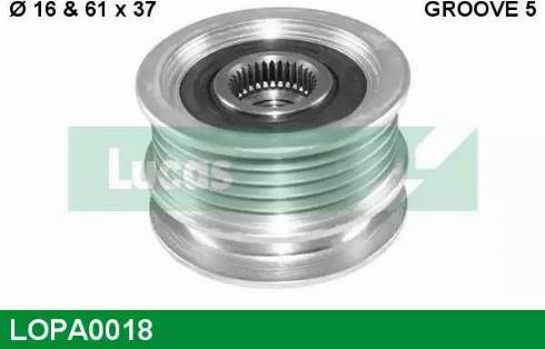 Lucas Engine Drive LOPA0018 - Piedziņas skriemelis, Ģenerators autospares.lv