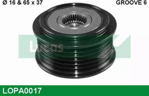 Lucas Engine Drive LOPA0017 - Pulley, alternator, freewheel clutch www.autospares.lv