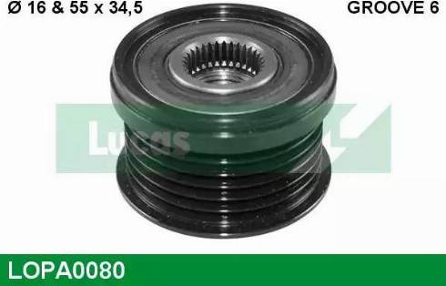 Lucas Engine Drive LOPA0080 - Шкив генератора, муфта www.autospares.lv