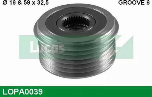 Lucas Engine Drive LOPA0039 - Pulley, alternator, freewheel clutch www.autospares.lv