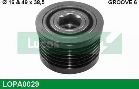 Lucas Engine Drive LOPA0029 - Шкив генератора, муфта www.autospares.lv