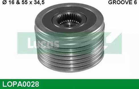 Lucas Engine Drive LOPA0028 - Pulley, alternator, freewheel clutch www.autospares.lv