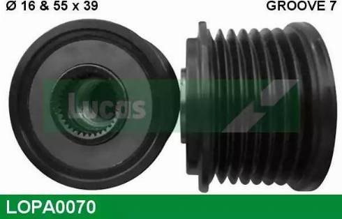 Lucas Engine Drive LOPA0070 - Шкив генератора, муфта www.autospares.lv