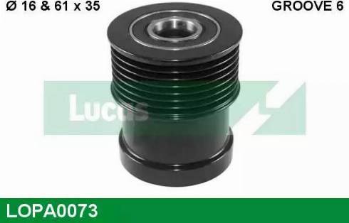 Lucas Engine Drive LOPA0073 - Piedziņas skriemelis, Ģenerators www.autospares.lv