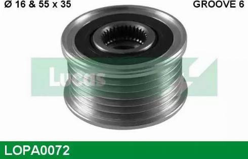 Lucas Engine Drive LOPA0072 - Шкив генератора, муфта www.autospares.lv