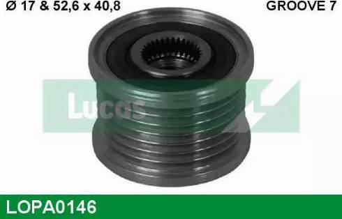 Lucas Engine Drive LOPA0146 - Шкив генератора, муфта www.autospares.lv