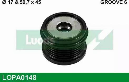 Lucas Engine Drive LOPA0148 - Piedziņas skriemelis, Ģenerators autospares.lv