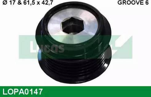 Lucas Engine Drive LOPA0147 - Шкив генератора, муфта www.autospares.lv