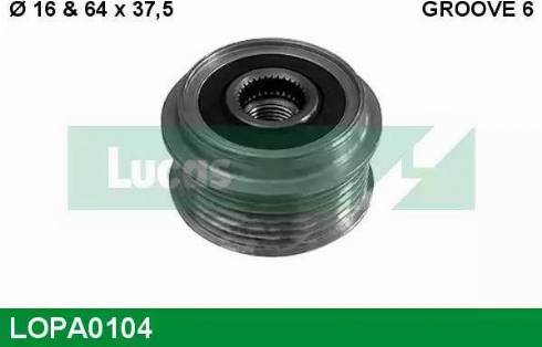 Lucas Engine Drive LOPA0104 - Piedziņas skriemelis, Ģenerators www.autospares.lv