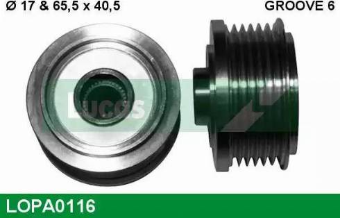 Lucas Engine Drive LOPA0116 - Pulley, alternator, freewheel clutch www.autospares.lv