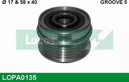 Lucas Engine Drive LOPA0135 - Шкив генератора, муфта www.autospares.lv