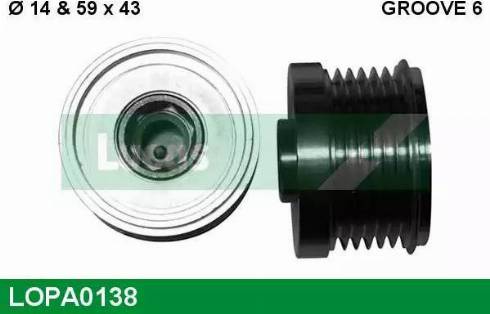 Lucas Engine Drive LOPA0138 - Шкив генератора, муфта www.autospares.lv