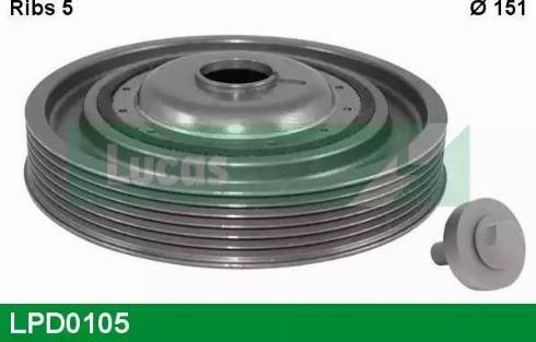 Lucas Engine Drive LPD0105 - Piedziņas skriemelis, Kloķvārpsta www.autospares.lv