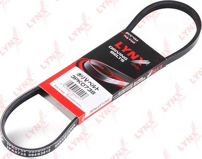 LYNXauto 3PK0738 - Поликлиновой ремень www.autospares.lv