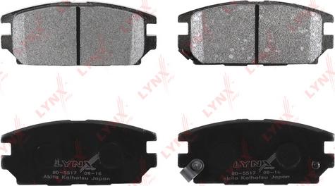 LYNXauto BD-5517 - Brake Pad Set, disc brake www.autospares.lv