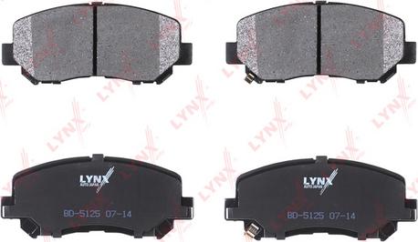 LYNXauto BD-5125 - Тормозные колодки, дисковые, комплект www.autospares.lv