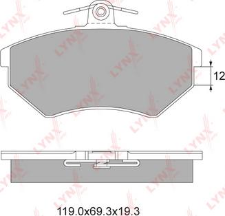 LYNXauto BD-1205 - Тормозные колодки, дисковые, комплект www.autospares.lv