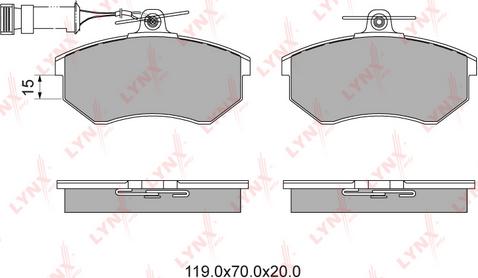 LYNXauto BD-1201 - Bremžu uzliku kompl., Disku bremzes www.autospares.lv