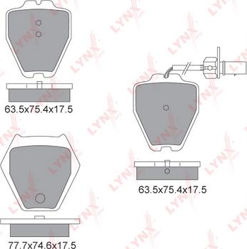 LYNXauto BD-1225 - Bremžu uzliku kompl., Disku bremzes autospares.lv