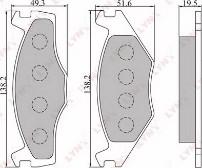 LYNXauto BD-8004 - Bremžu uzliku kompl., Disku bremzes www.autospares.lv